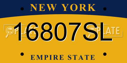 16807SL New York License Plate