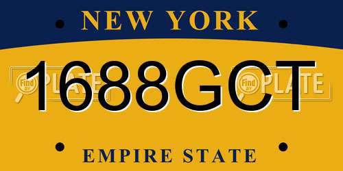1688GCT New York License Plate