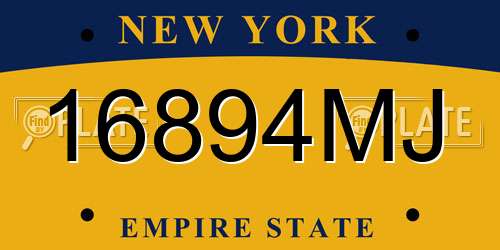 16894MJ New York License Plate