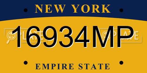 16934MP New York License Plate