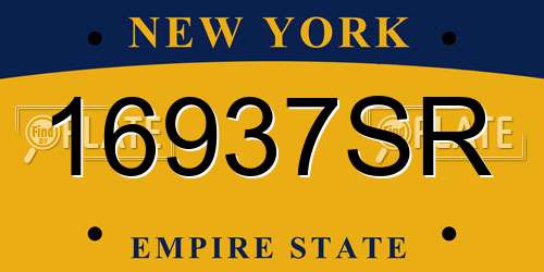 16937SR New York License Plate