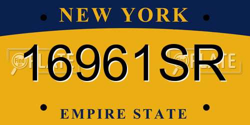 16961SR New York License Plate