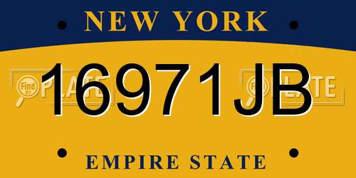 16971JB New York License Plate