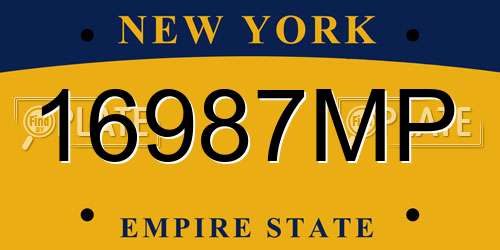 16987MP New York License Plate