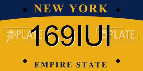 169IUI New York License Plate