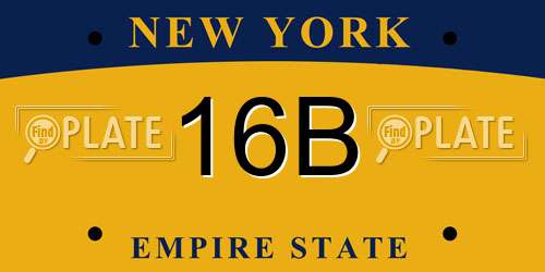 16B New York License Plate