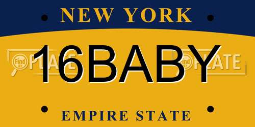 16BABY New York License Plate