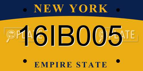 16IB005 New York License Plate