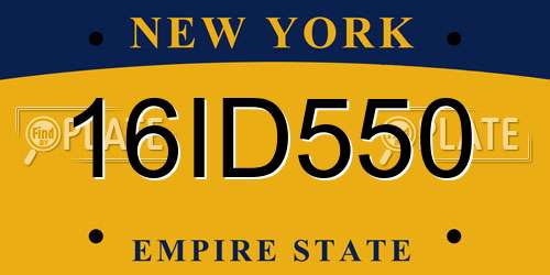 16ID550 New York License Plate