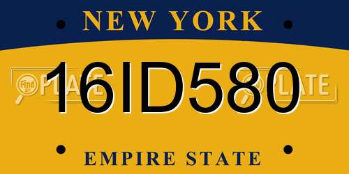 16ID580 New York License Plate