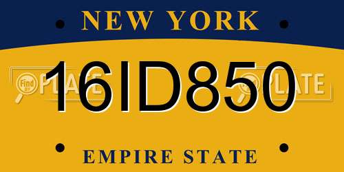 16ID850 New York License Plate