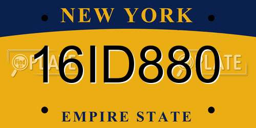 16ID880 New York License Plate