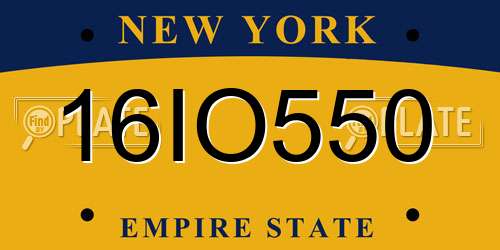 16IO550 New York License Plate