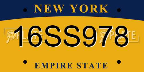 16SS978 New York License Plate