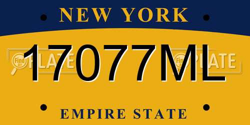 17077ML New York License Plate