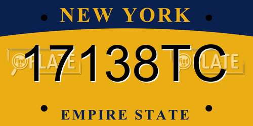 17138TC New York License Plate