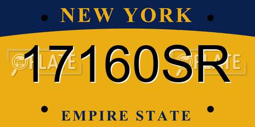17160SR New York License Plate