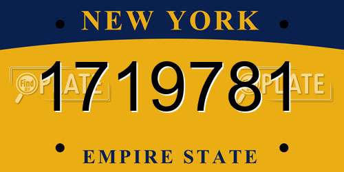 1719781 New York License Plate