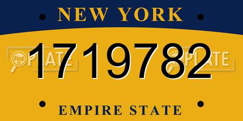 1719782 New York License Plate