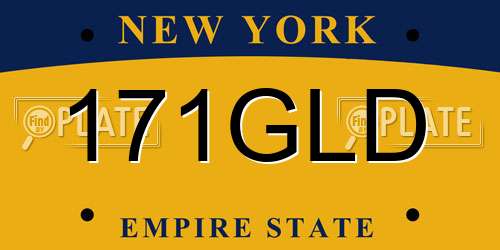 171GLD New York License Plate
