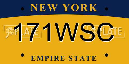 171WSC New York License Plate
