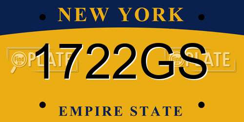 1722GS New York License Plate