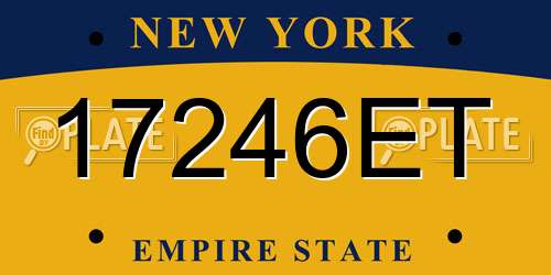 17246ET New York License Plate