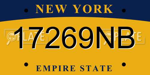 17269NB New York License Plate