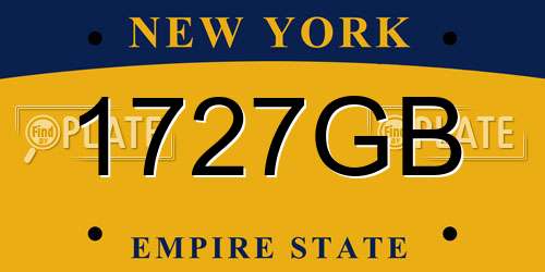 1727GB New York License Plate