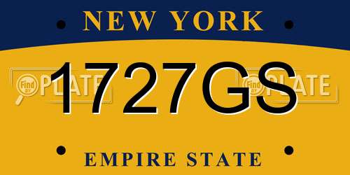 1727GS New York License Plate
