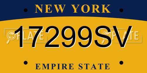 17299SV New York License Plate