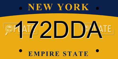 172DDA New York License Plate