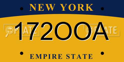172OOA New York License Plate