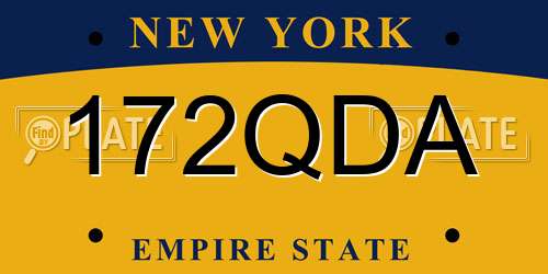 172QDA New York License Plate