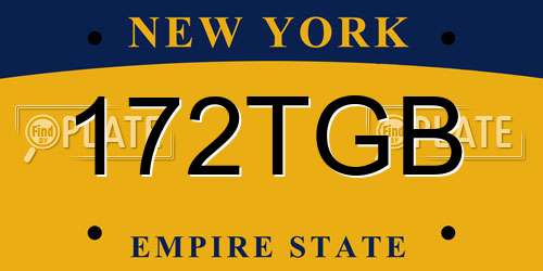 172TGB New York License Plate