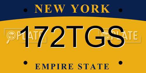 172TGS New York License Plate