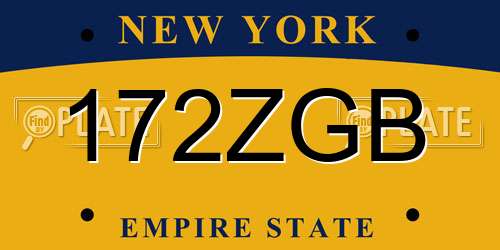 172ZGB New York License Plate