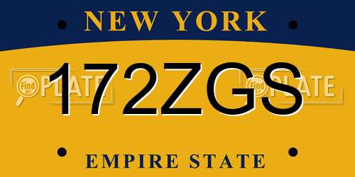172ZGS New York License Plate