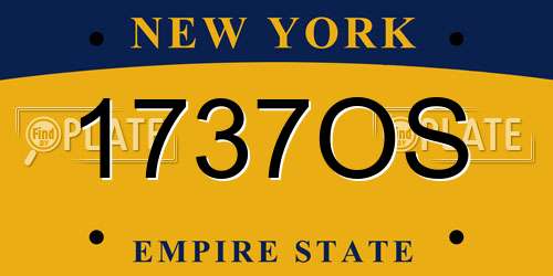 1737OS New York License Plate