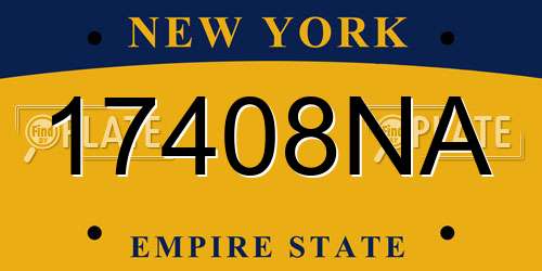 17408NA New York License Plate