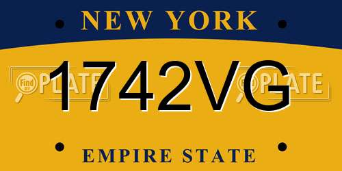 1742VG New York License Plate