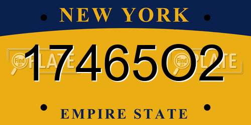 17465O2 New York License Plate