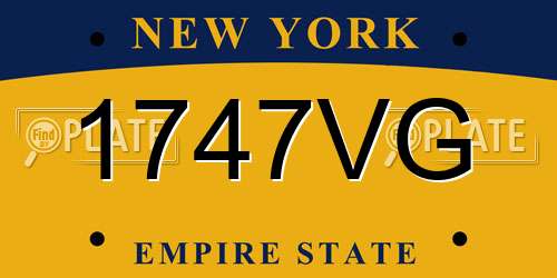 1747VG New York License Plate