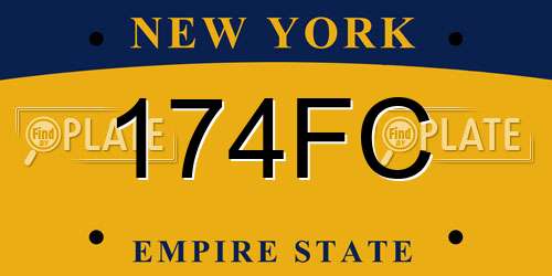 174FC New York License Plate