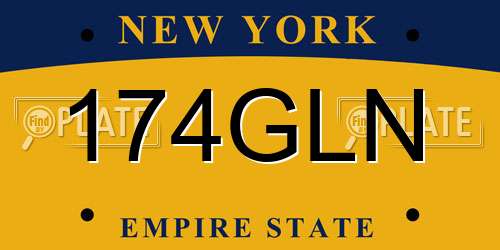 174GLN New York License Plate