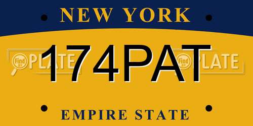 174PAT New York License Plate