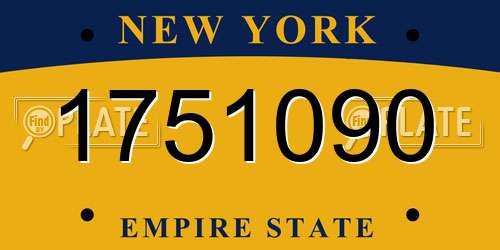 1751090 New York License Plate