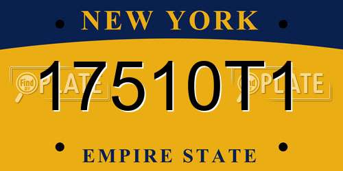 17510T1 New York License Plate