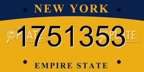 1751353 New York License Plate