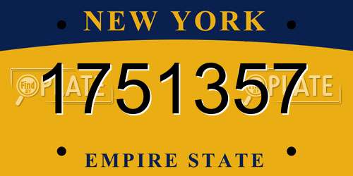 1751357 New York License Plate